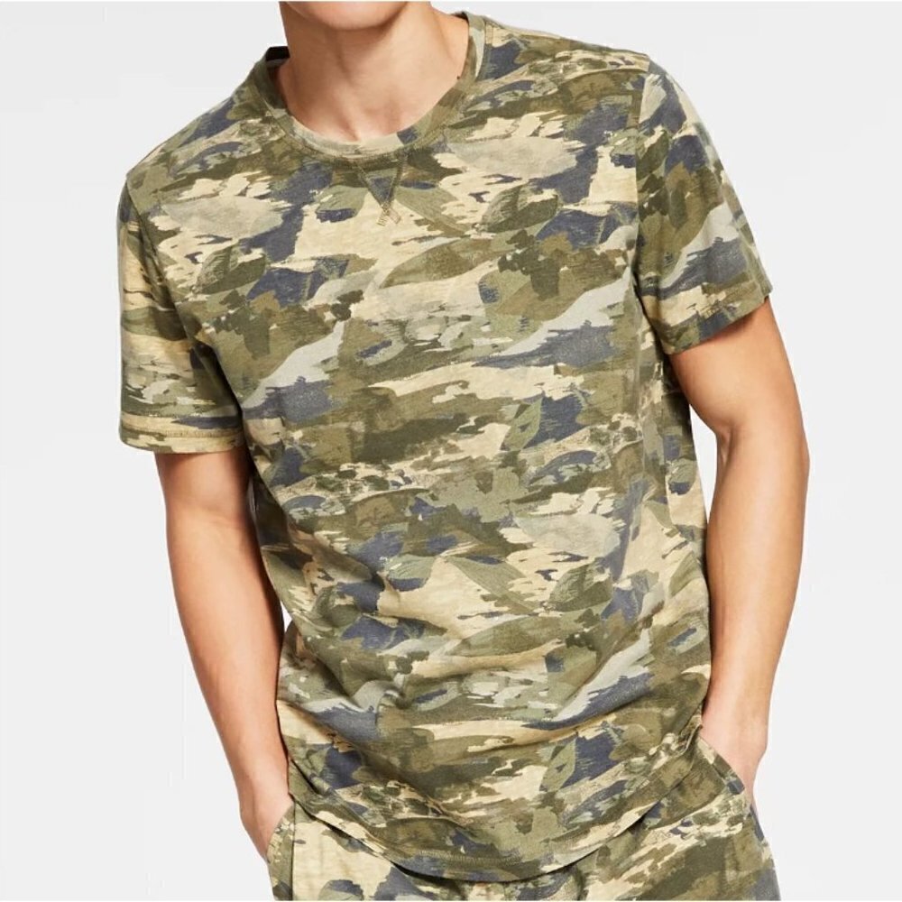 Menβs Knit Camo Pajama Top β XL (Classic Fit)
